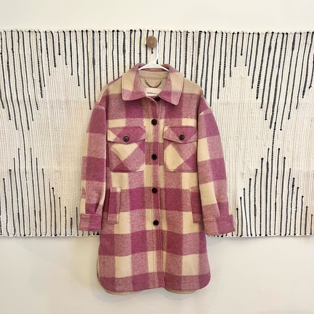 BCBGeneration Plaid Shacket Coat